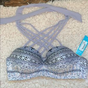 AMBRIELLE GEO LINEAR BANDEAU BIKINI SWIMSUIT TOP